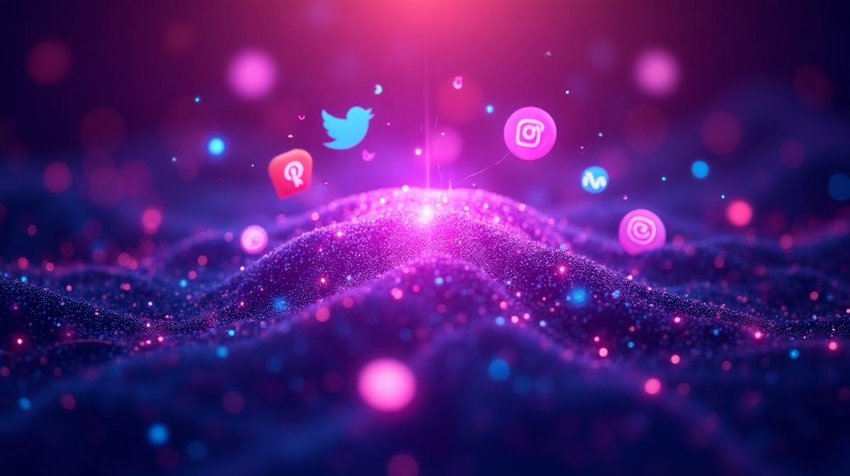 AI Social Media Marketing - Digital engagement and content automation visualization